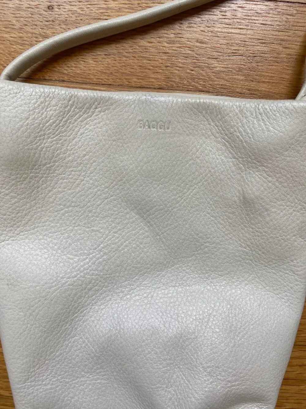 Leather Crossbody - Stone - EUC
